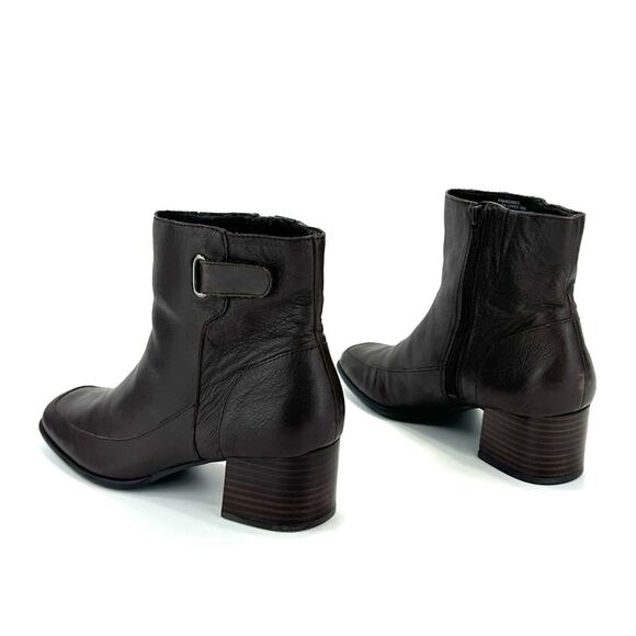 Easy Spirit Franchises Women Brown Ankle Boot Size 10 Leather Block Heel Bootie - Picture 14 of 14